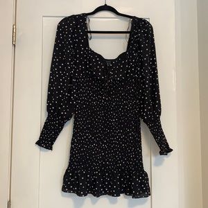 Polkadot forever 21 dress longsleeve sweetheart neckline